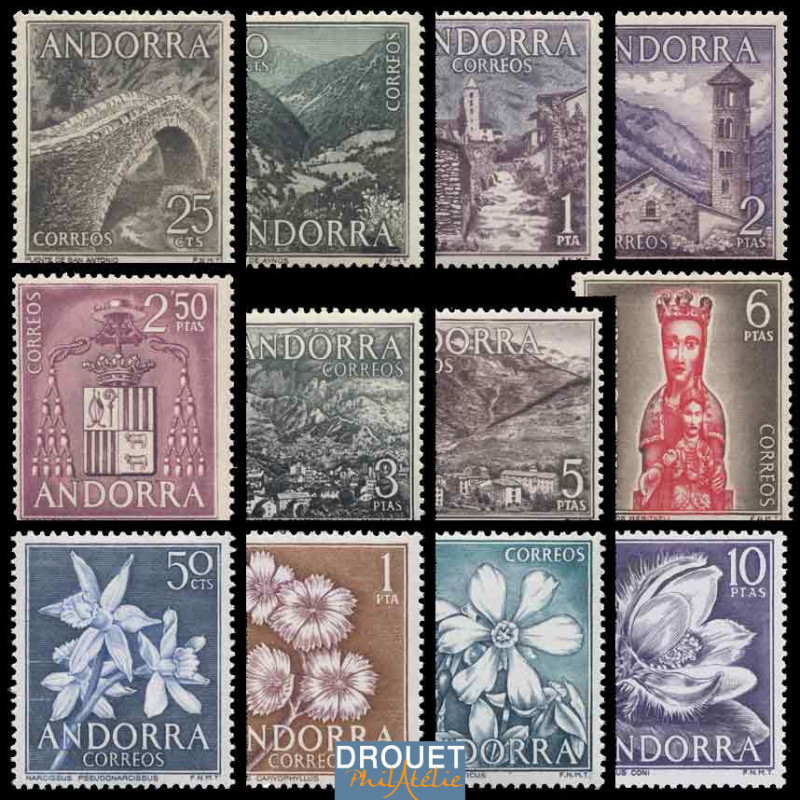 1963 à 1966 Andorre Espagnol Année Complète Timbres Neufs