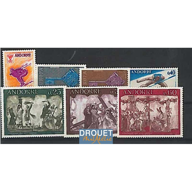 1968 Andorre Français Année Complète Timbres Neufs