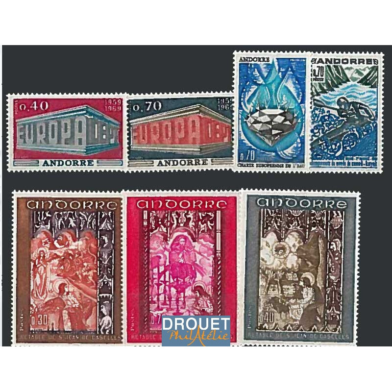 1969 Andorre Français Année Complète Timbres Neufs