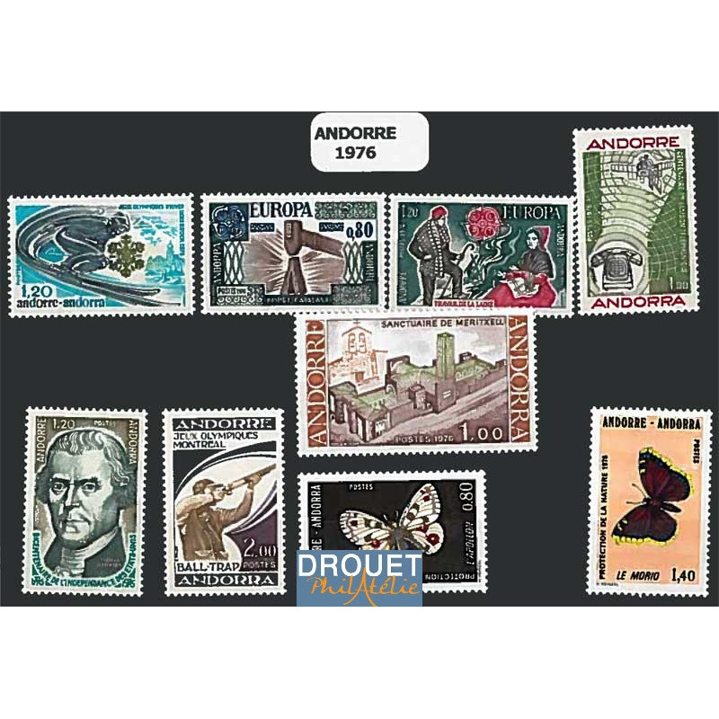 1976 Andorre Français Année Complète Timbres Neufs