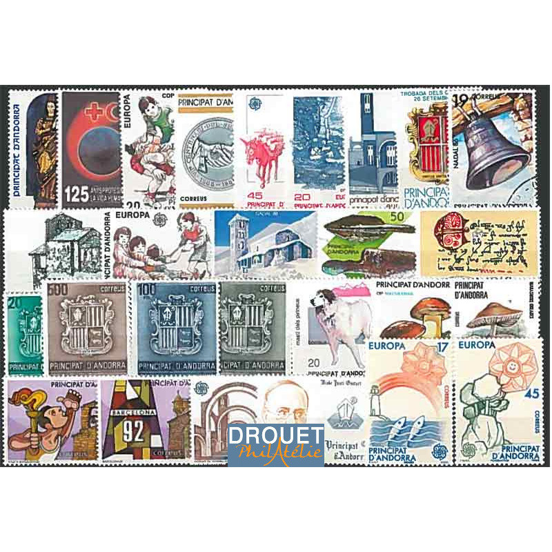 1986 à 1989 Andorre Espagnol Année Complète Timbres Neufs