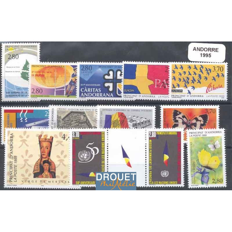 1995 Andorre Français Année Complète Timbres Neufs
