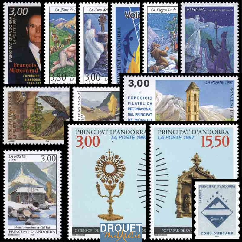 1997 Andorre Français Année Complète Timbres Neufs