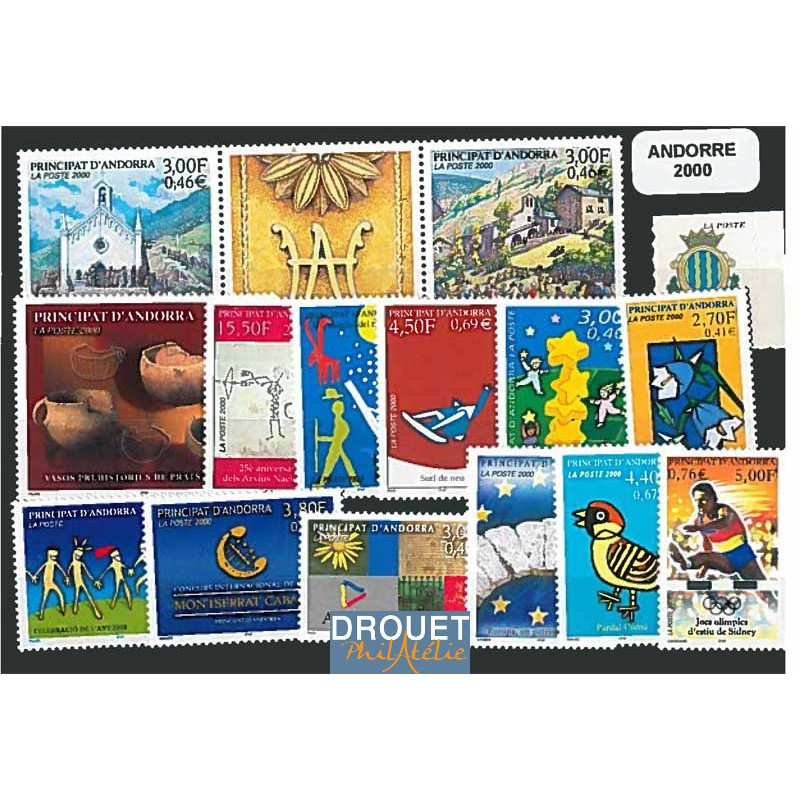 2000 Andorre Français Année Complète Timbres Neufs