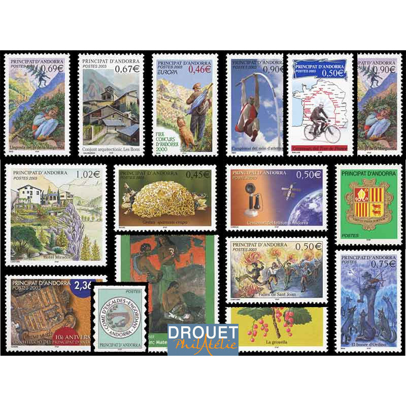 2003 Andorre Français Année Complète Timbres Neufs