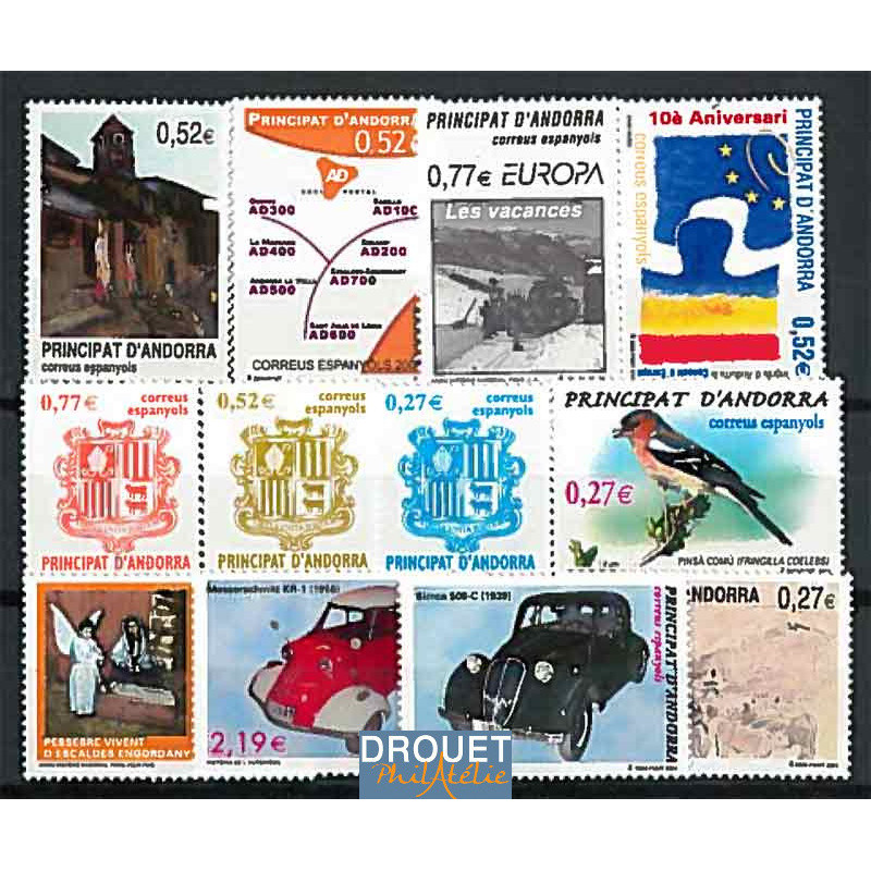 2004 Andorre Espagnol Année Complète Timbres Neufs