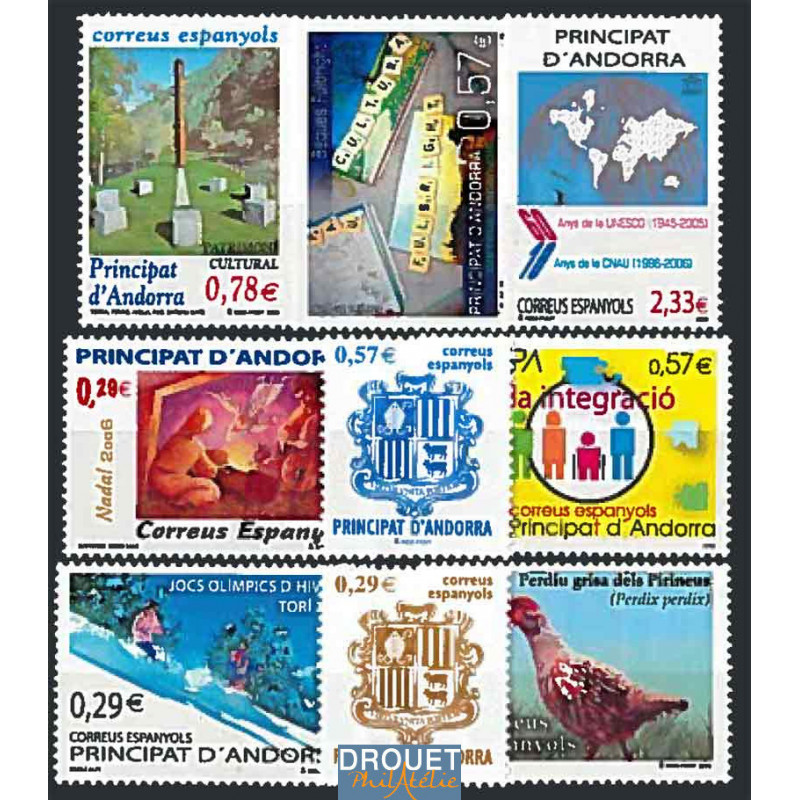 2006 Andorre Espagnol Année Complète Timbres Neufs