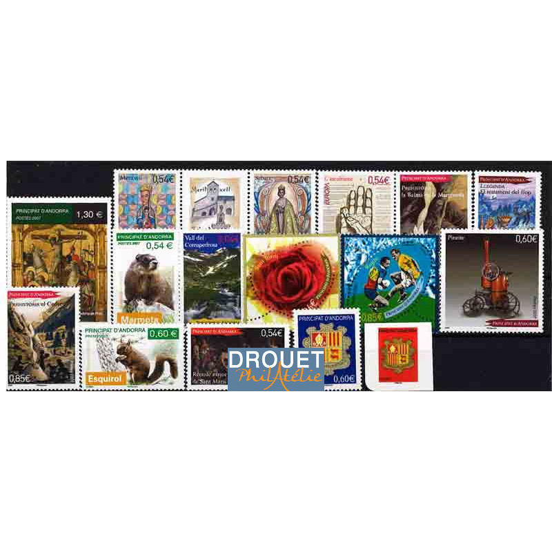 2007 Andorre Français Année Complète Timbres Neufs