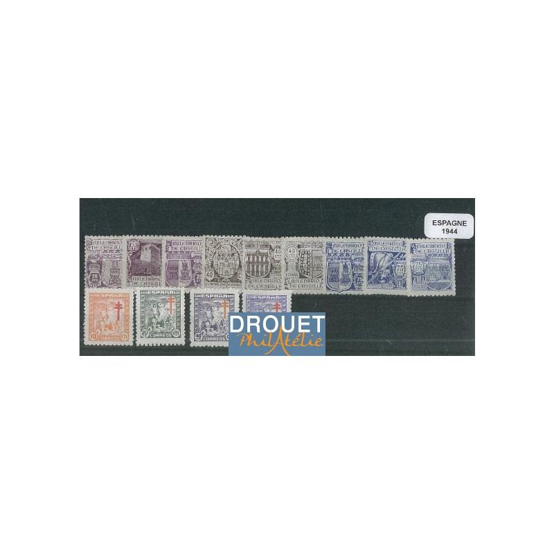 1944 Espagne Année Complète Timbres Neufs