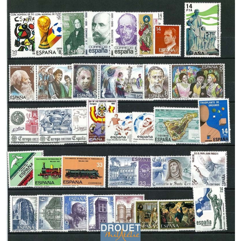 1982 Espagne Année Complète Timbres Neufs