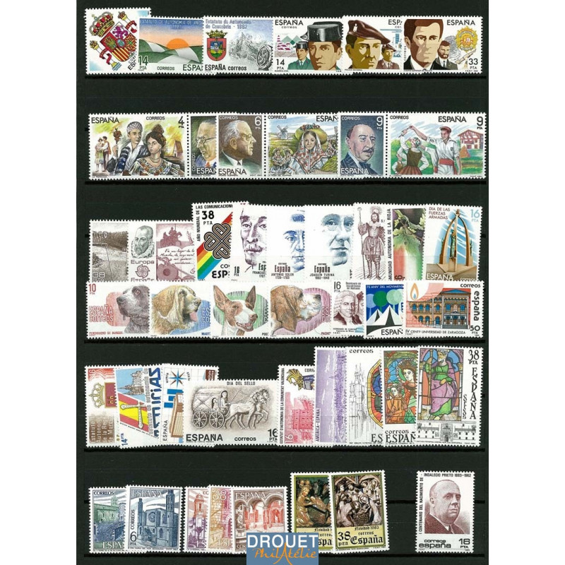 1983 Espagne Année Complète Timbres Neufs