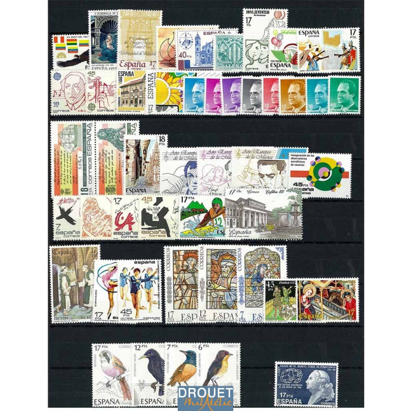 1985 Espagne Année Complète Timbres Neufs