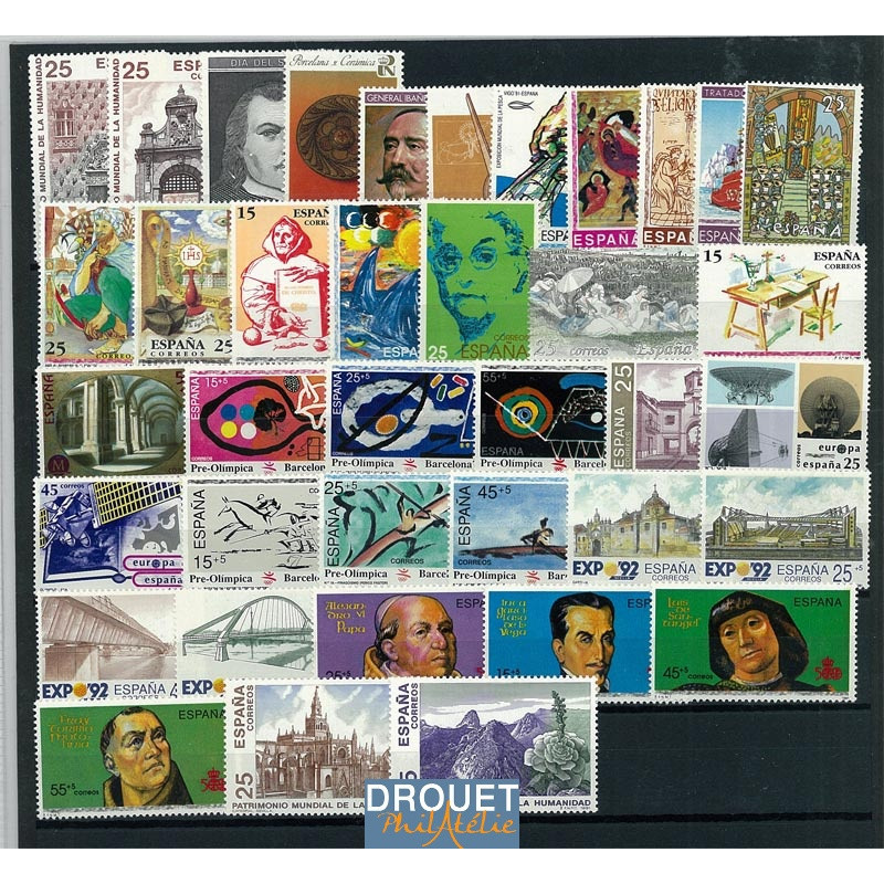 1991 Espagne Année Complète Timbres Neufs