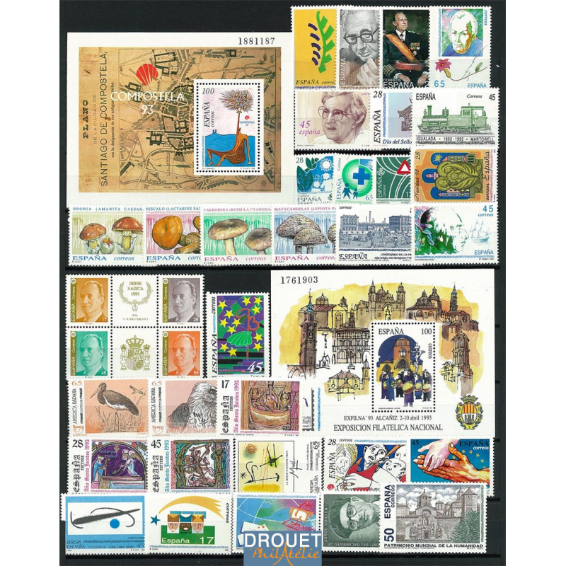 1993 Espagne Année Complète Timbres Neufs