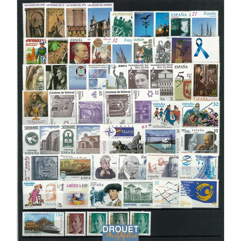 1997 Espagne Année Complète Timbres Neufs