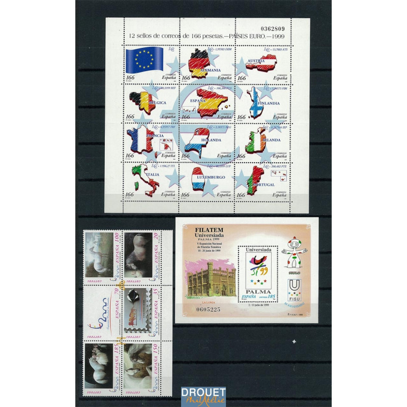 1999 Espagne Année Complète Timbres Neufs