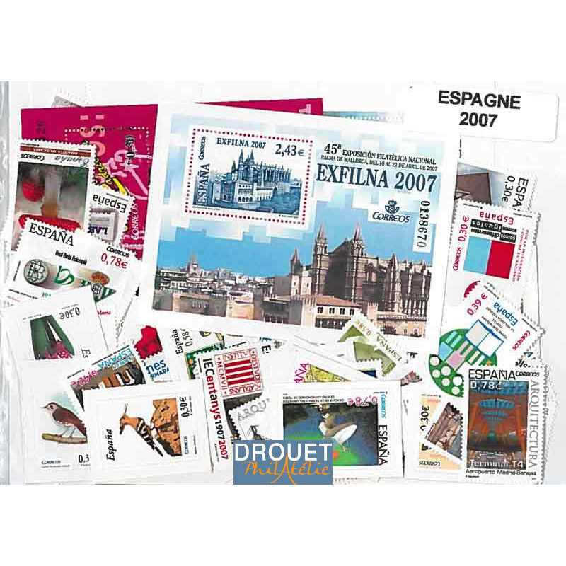 2007 Espagne Année Complète Timbres Neufs