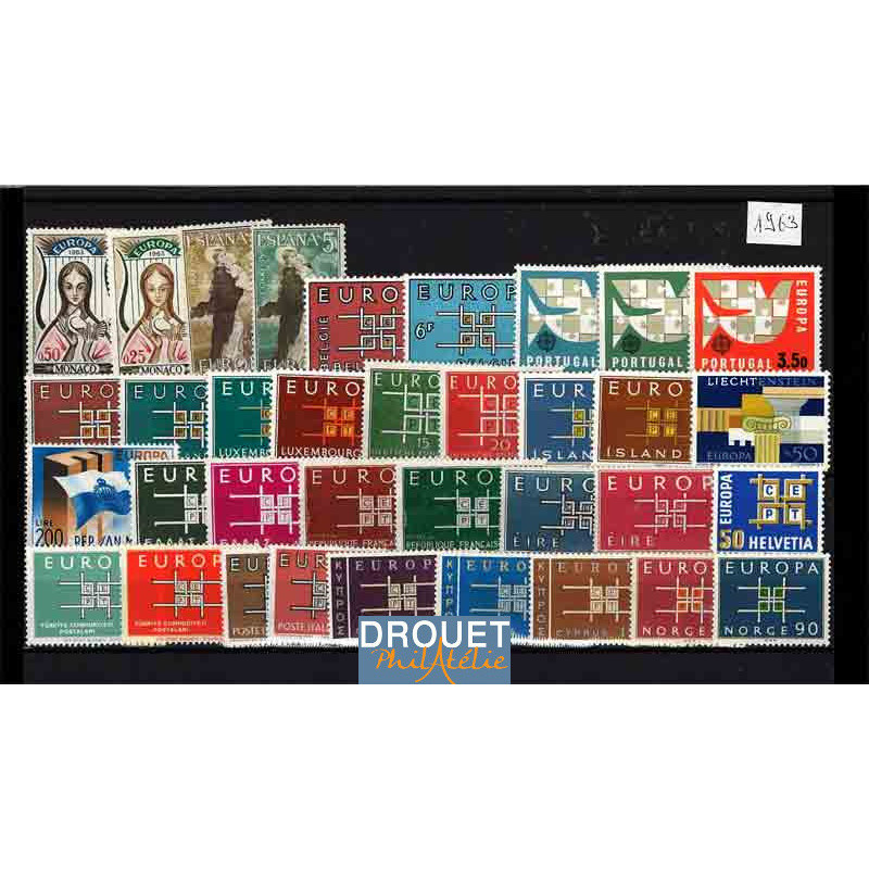 1963 Europa Année Complète Timbres Neufs