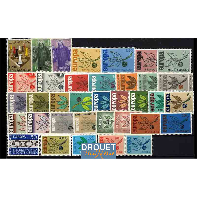 1965 Europa Année Complète Timbres Neufs