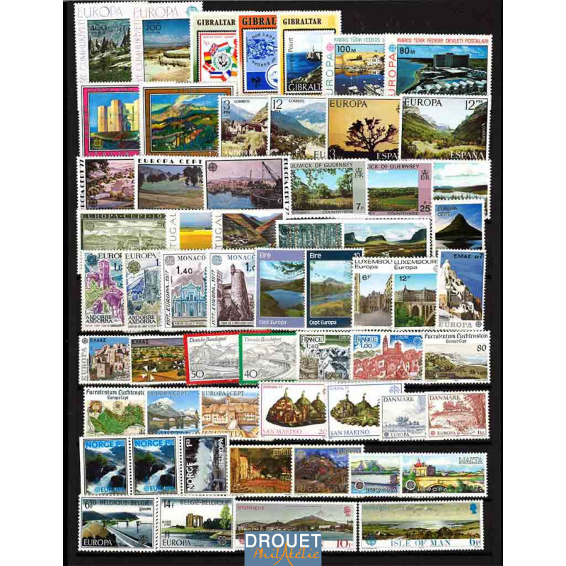 1977 Europa Année Complète Timbres Neufs