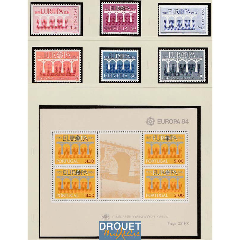 1984 Europa Année Complète Timbres Neufs