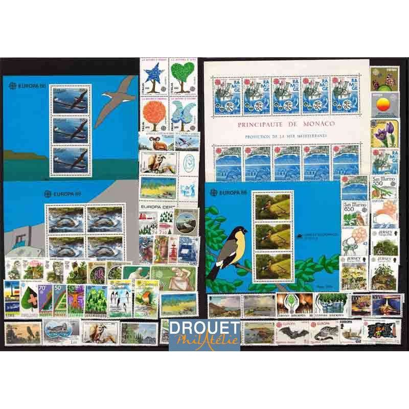 1986 Europa Année Complète Timbres Neufs