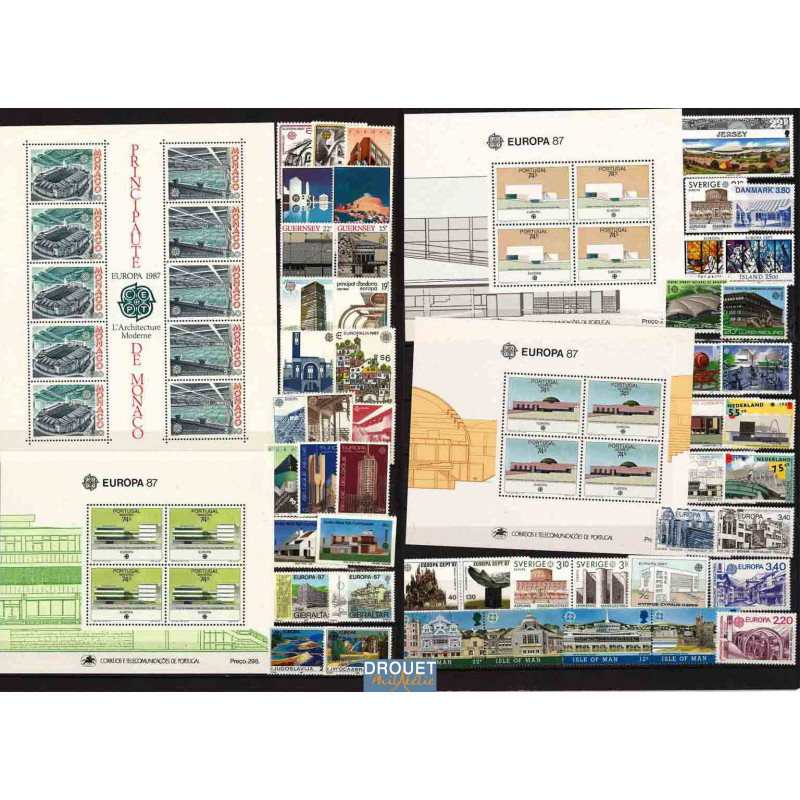 1987 Europa Année Complète Timbres Neufs