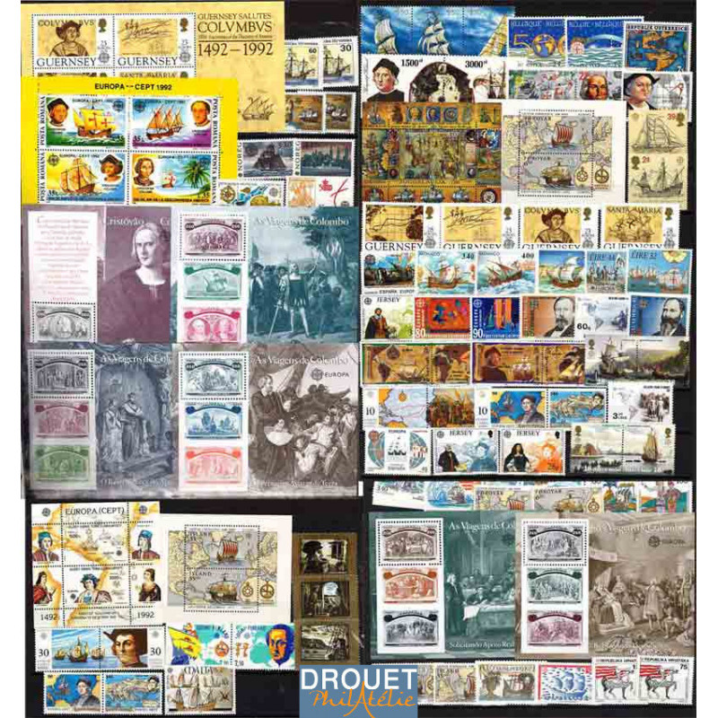 1992 Europa Année Complète Timbres Neufs