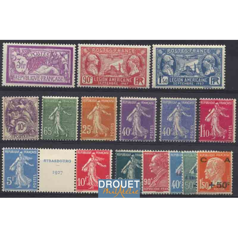 1927 France Année Complète Neufs