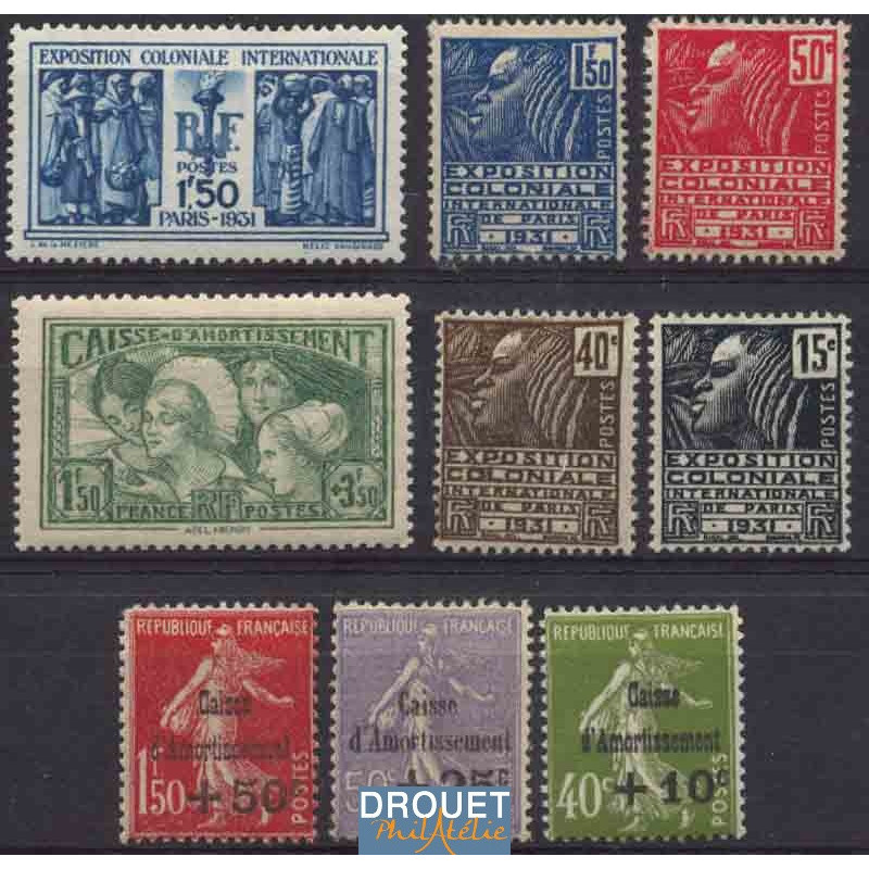 1931 France Année Complète Neufs