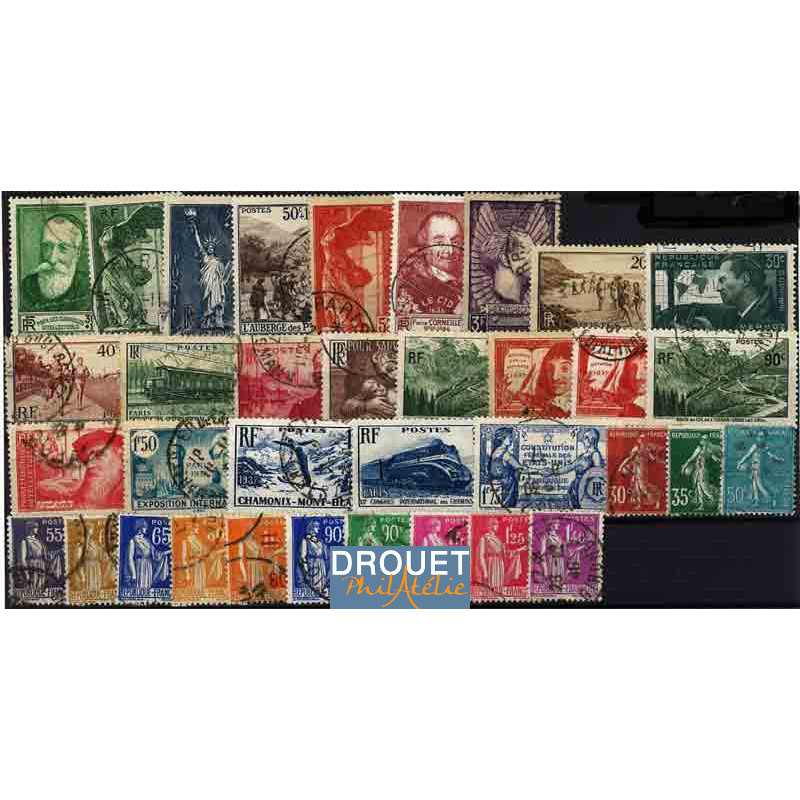 1937 France Année Complète Oblitérés