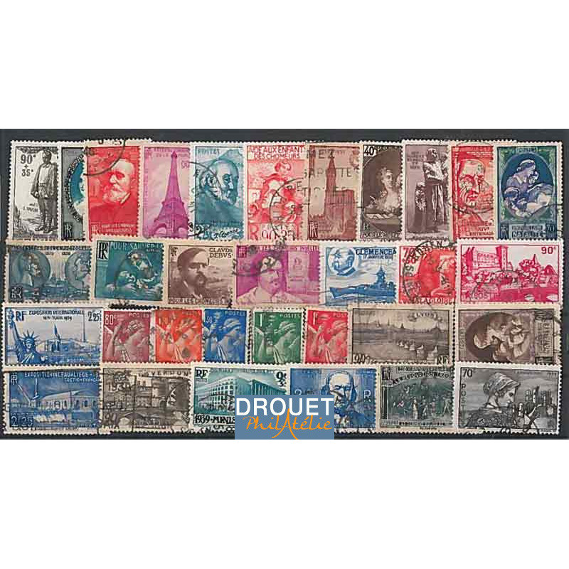 1939 France Année Complète Oblitérés