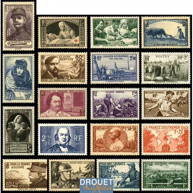 1940 France Année Complète Neufs