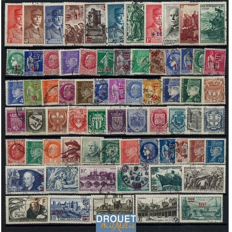 1941 France Année Complète Oblitérés