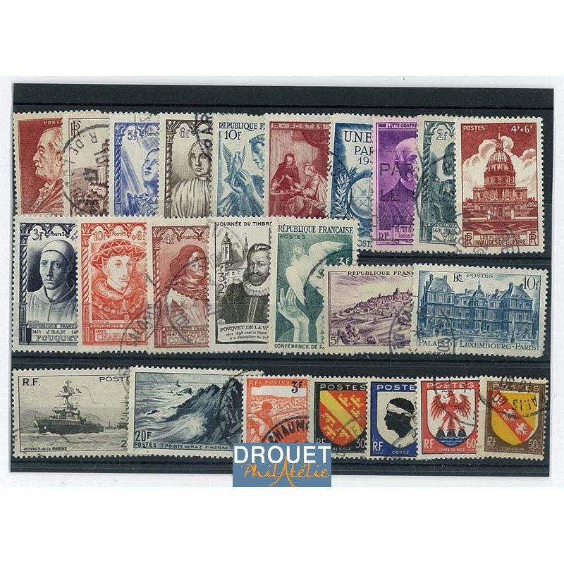 1946 France Année Complète Oblitérés