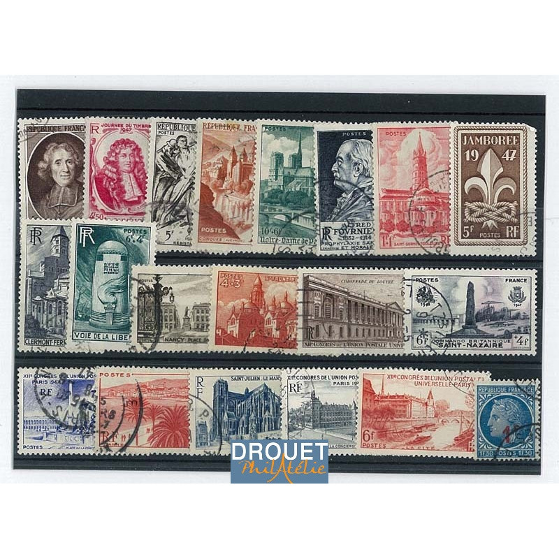 1947 France Année Complète Oblitérés