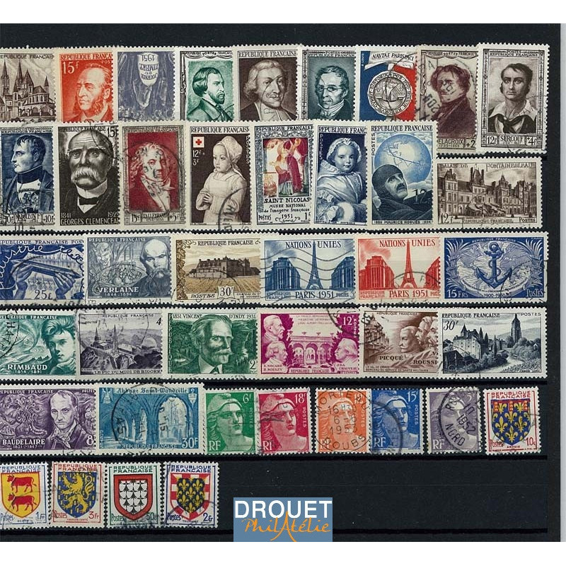 1951 France Année Complète Oblitérés
