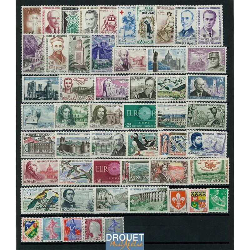 1960 France Année Complète Neufs