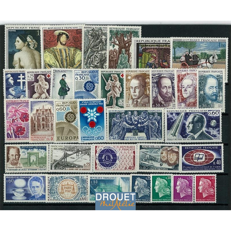 1967 France Année Complète Neufs