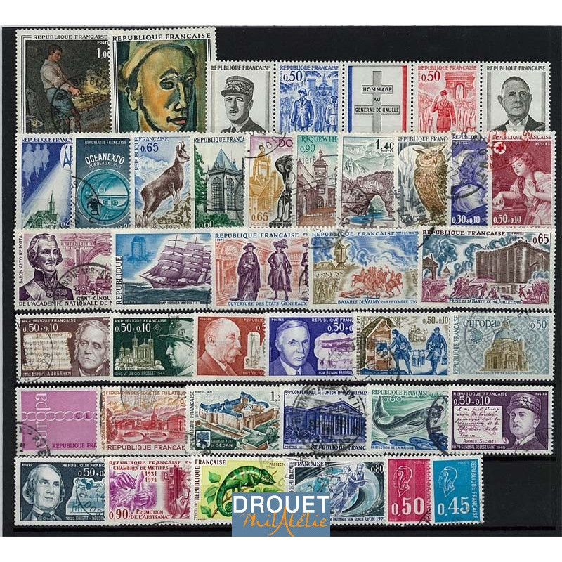 1971 France Année Complète Oblitérés