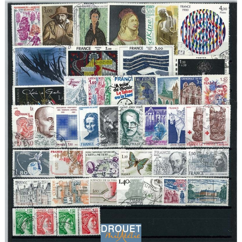 1980 France Année Complète Oblitérés