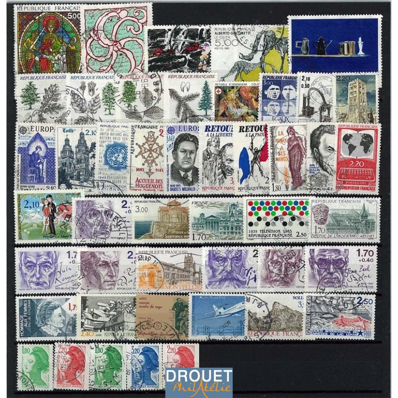 1985 France Année Complète Oblitérés