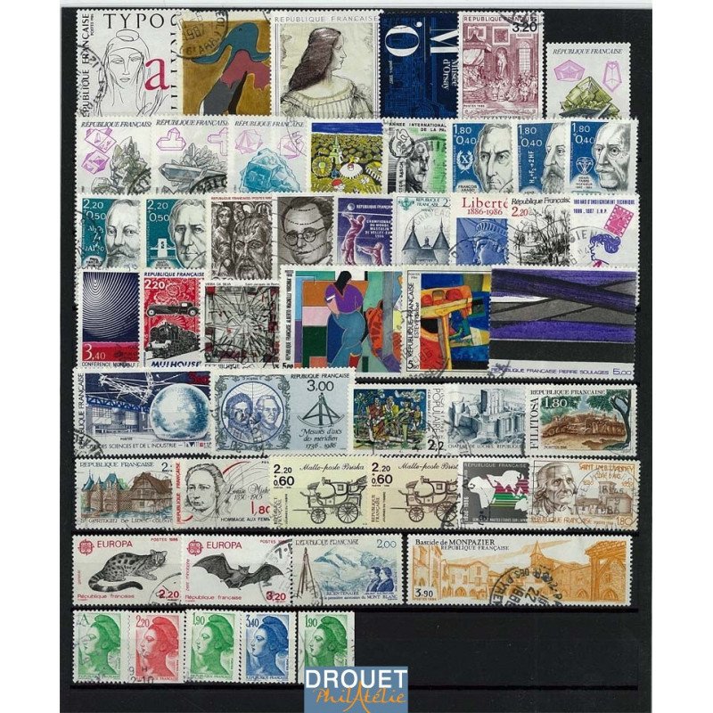 1986 France Année Complète Oblitérés