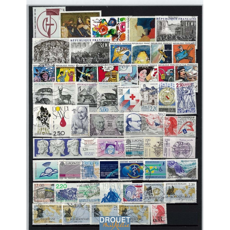 1988 France Année Complète Oblitérés