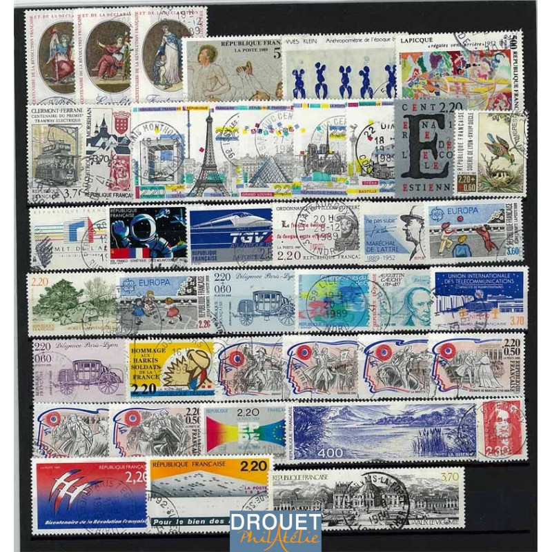 1989 France Année Complète Oblitérés