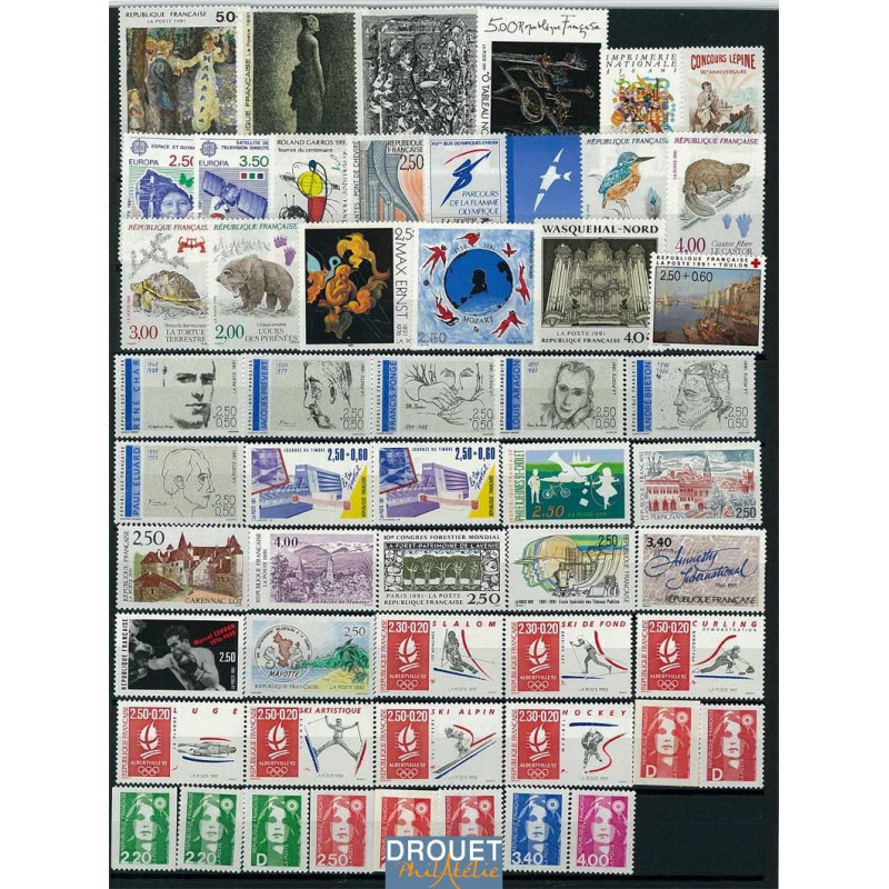 1991 France Année Complète Neufs