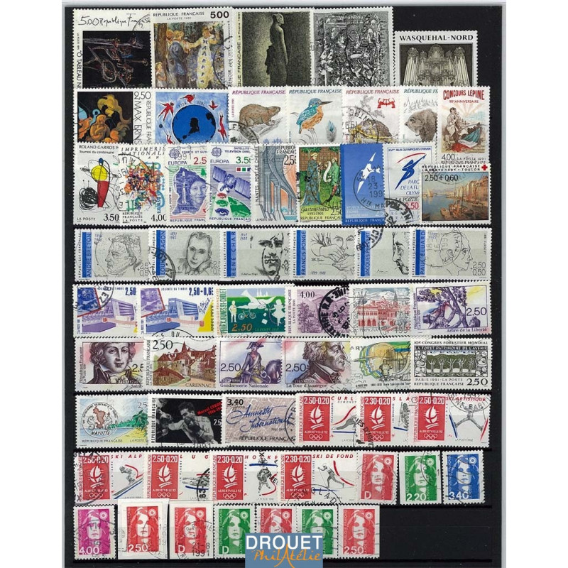 1991 France Année Complète Oblitérés