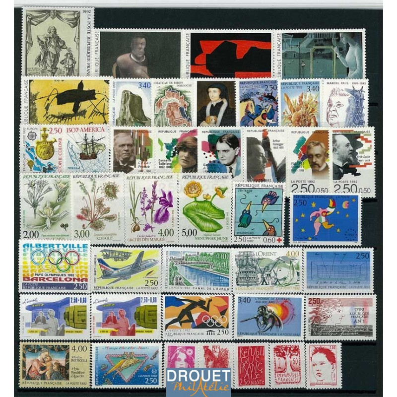 1992 France Année Complète Neufs