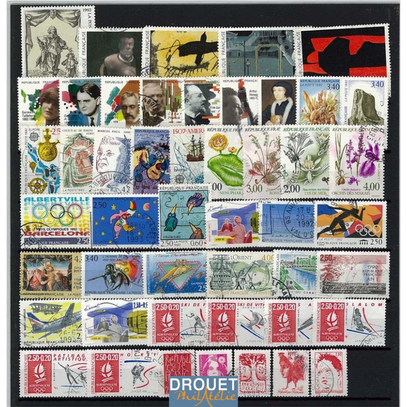 1992 France Année Complète Oblitérés