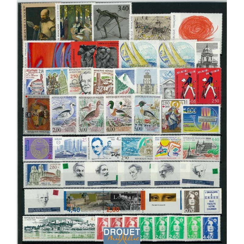1993 France Année Complète Neufs